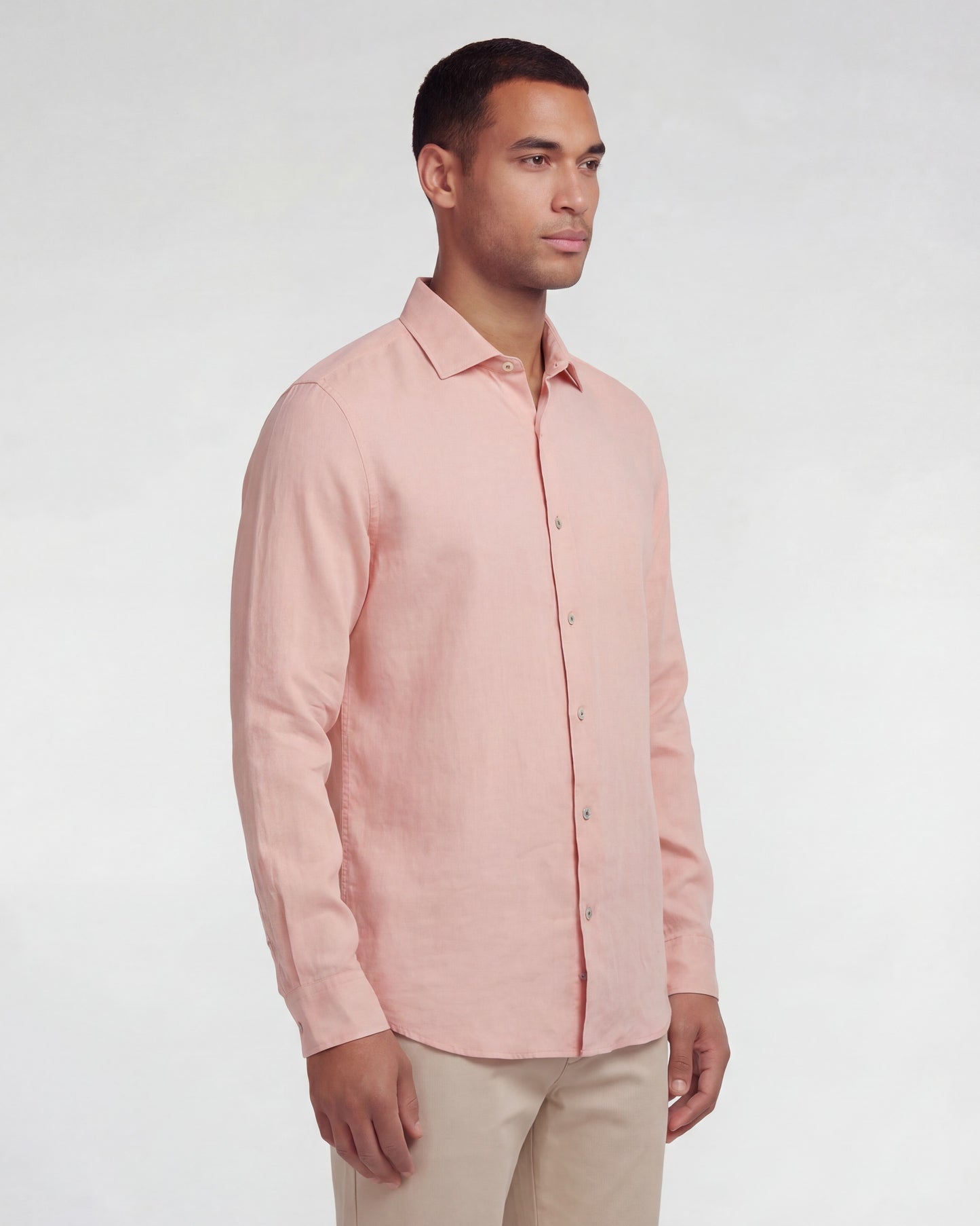 LAURENT LINNEN OVERHEMD - ROZE