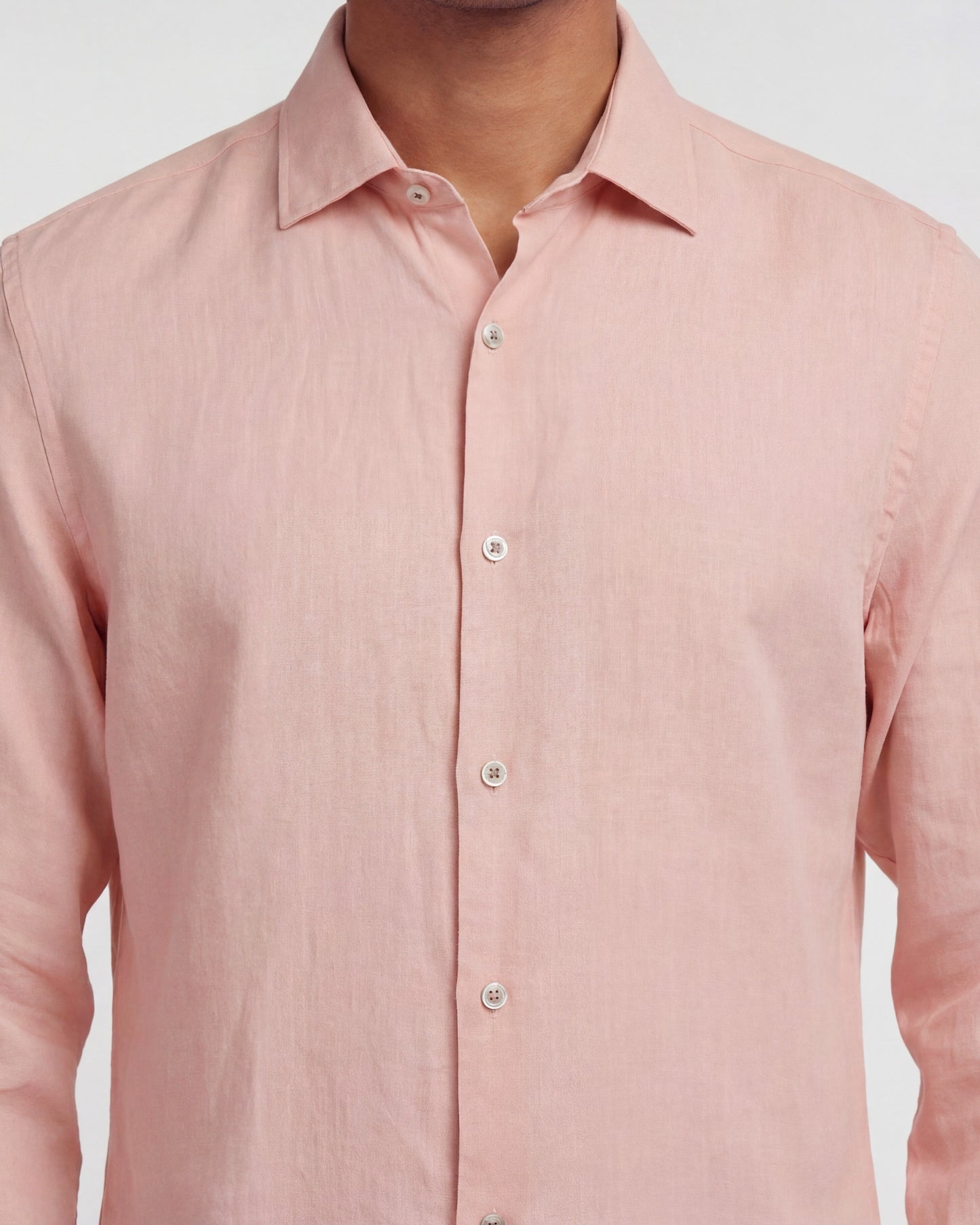 LAURENT LINNEN OVERHEMD - ROZE