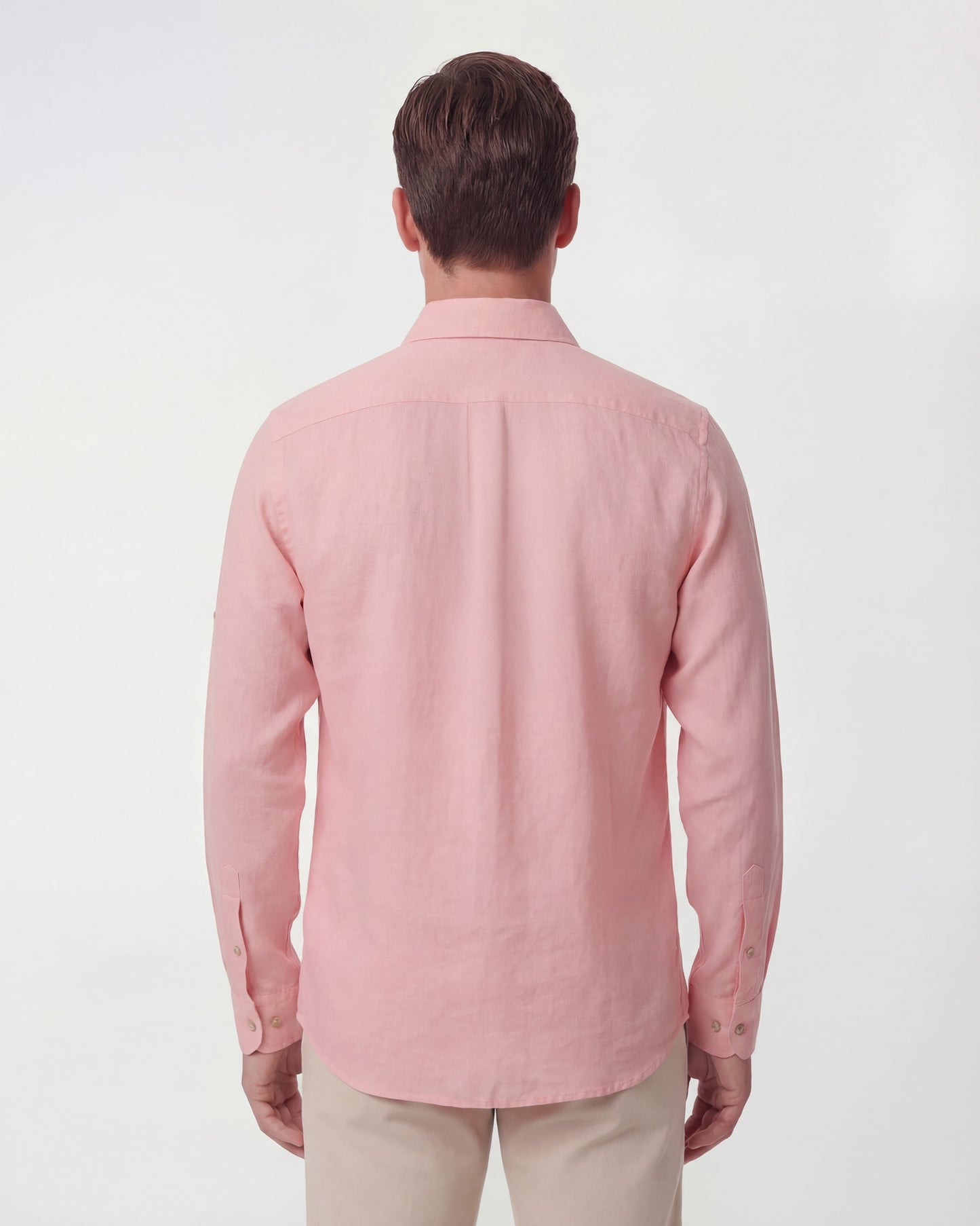 LIONEL LINNEN OVERHEMD MET KNOOPJES - FRIS ROZE