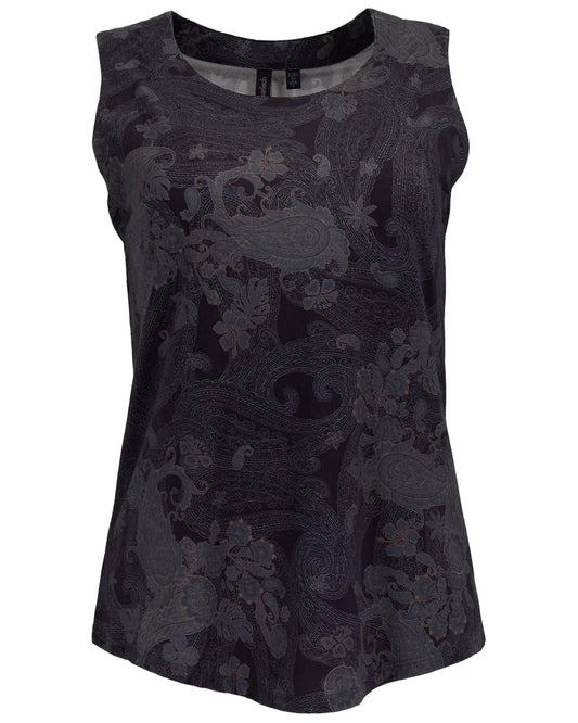 TINA PAISLEY EXPLOSION BLACK WOMENS MUSCLE TANK