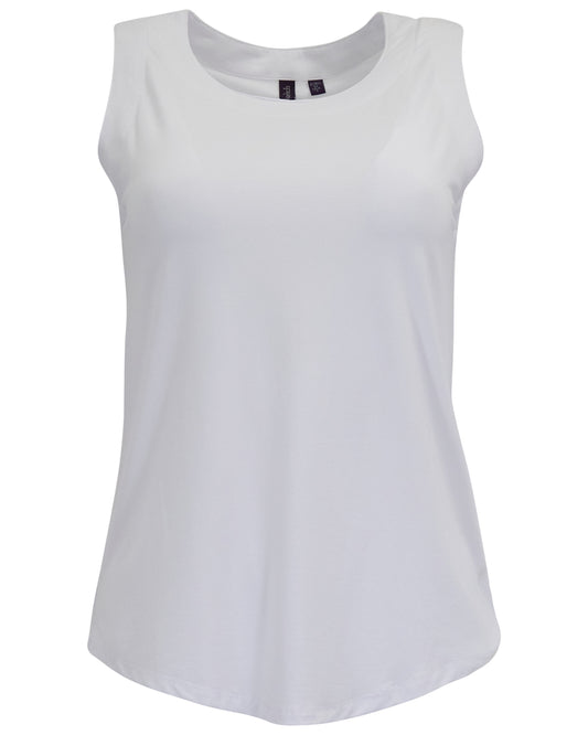 TINA WHITE WOMENS MUSCLE TANK