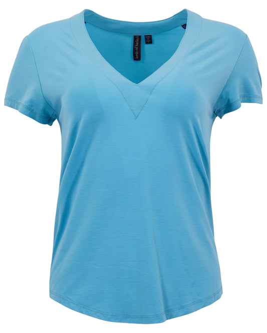 VICTORIA TEAL WOMENS V-NECK TOP