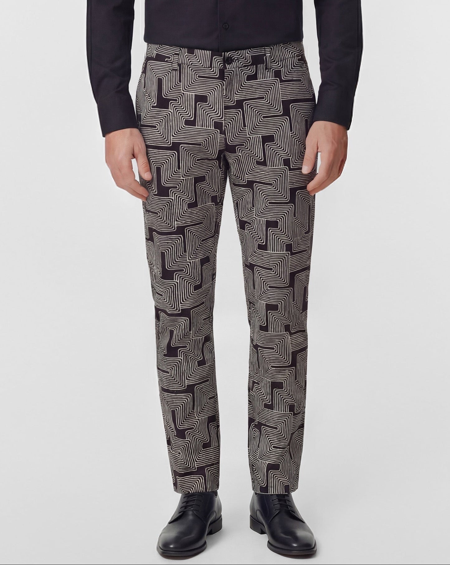 CHARLES INTER TWINE BLACK MENS TAILORED PANT