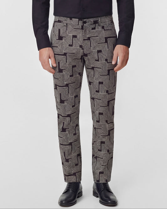 CHARLES INTER TWINE BLACK MENS TAILORED PANT