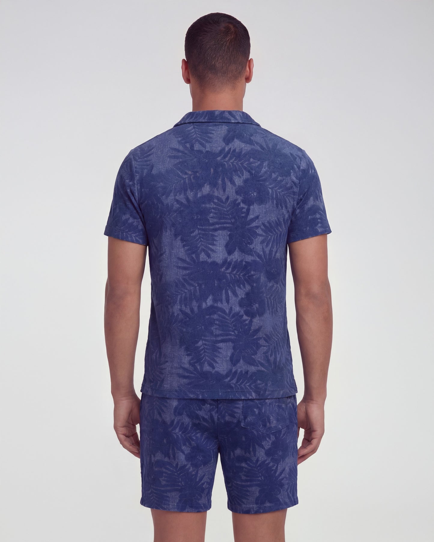 SAM FARM BLOEMEN HANDDOEK KORT - MARINEBLAUW