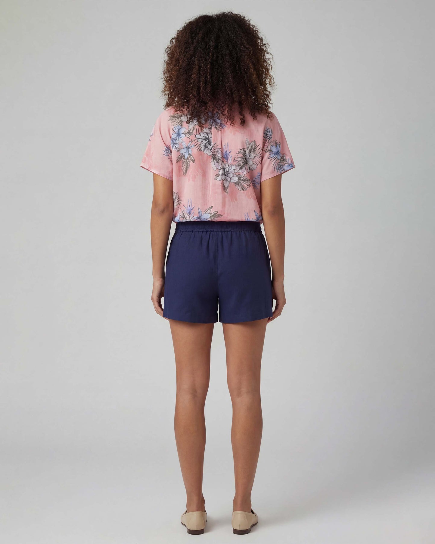 LEANNE NAVY WOMENS DRAWSTRING SHORT