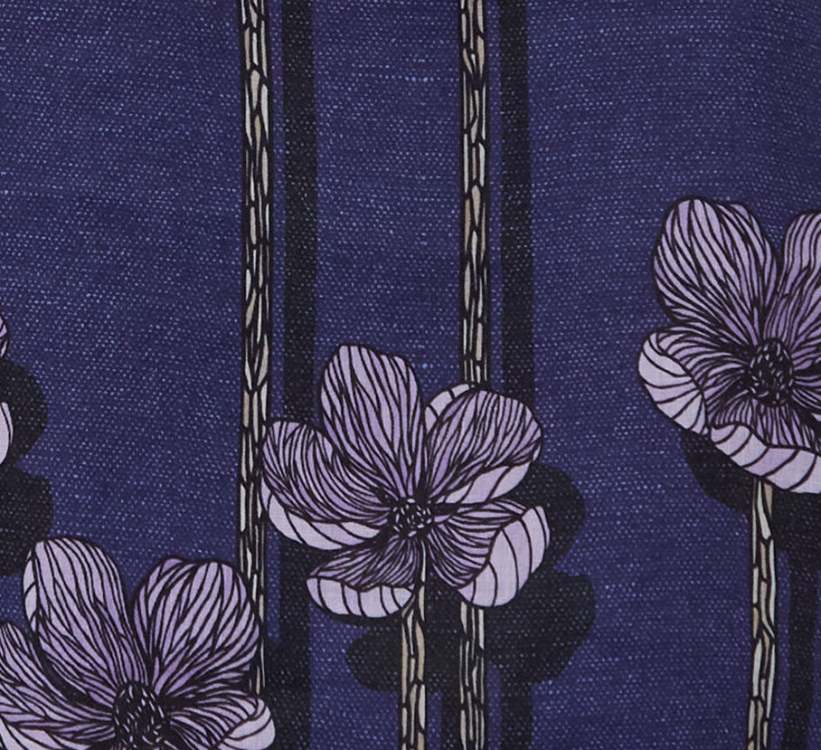 LANDON CRAFTY BLOEMEN LINNEN OVERHEMD - MARINEBLAUW
