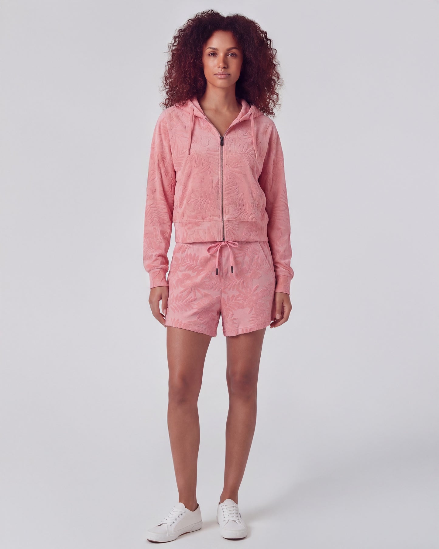 TESS CORAL WOMENS DRAWSTRING TERRY TOWELING SHORT