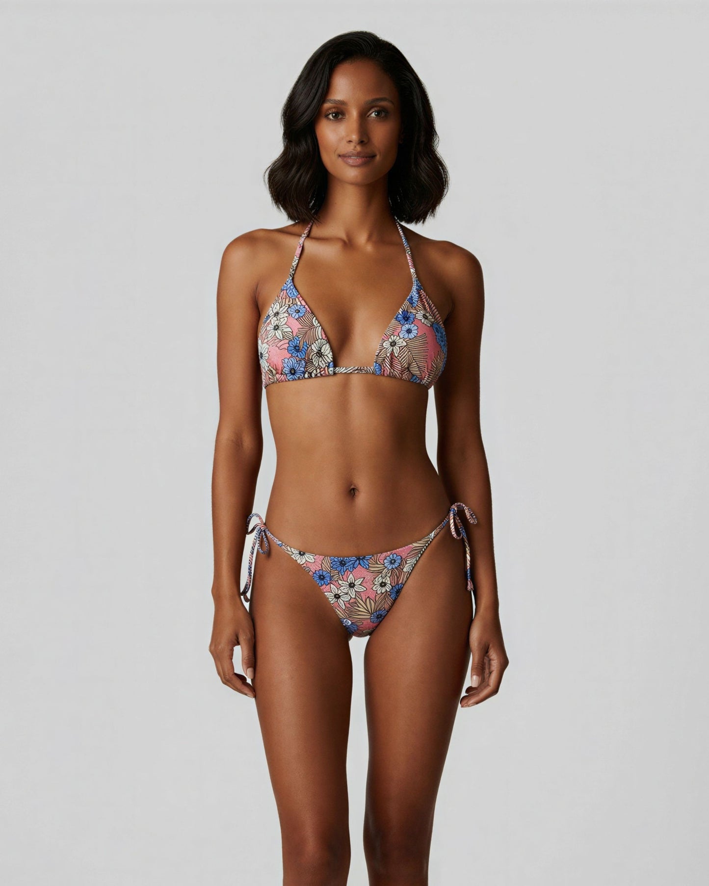 BONITA TROPICAL MIX CORAL WOMENS BIKINI BOTTOM