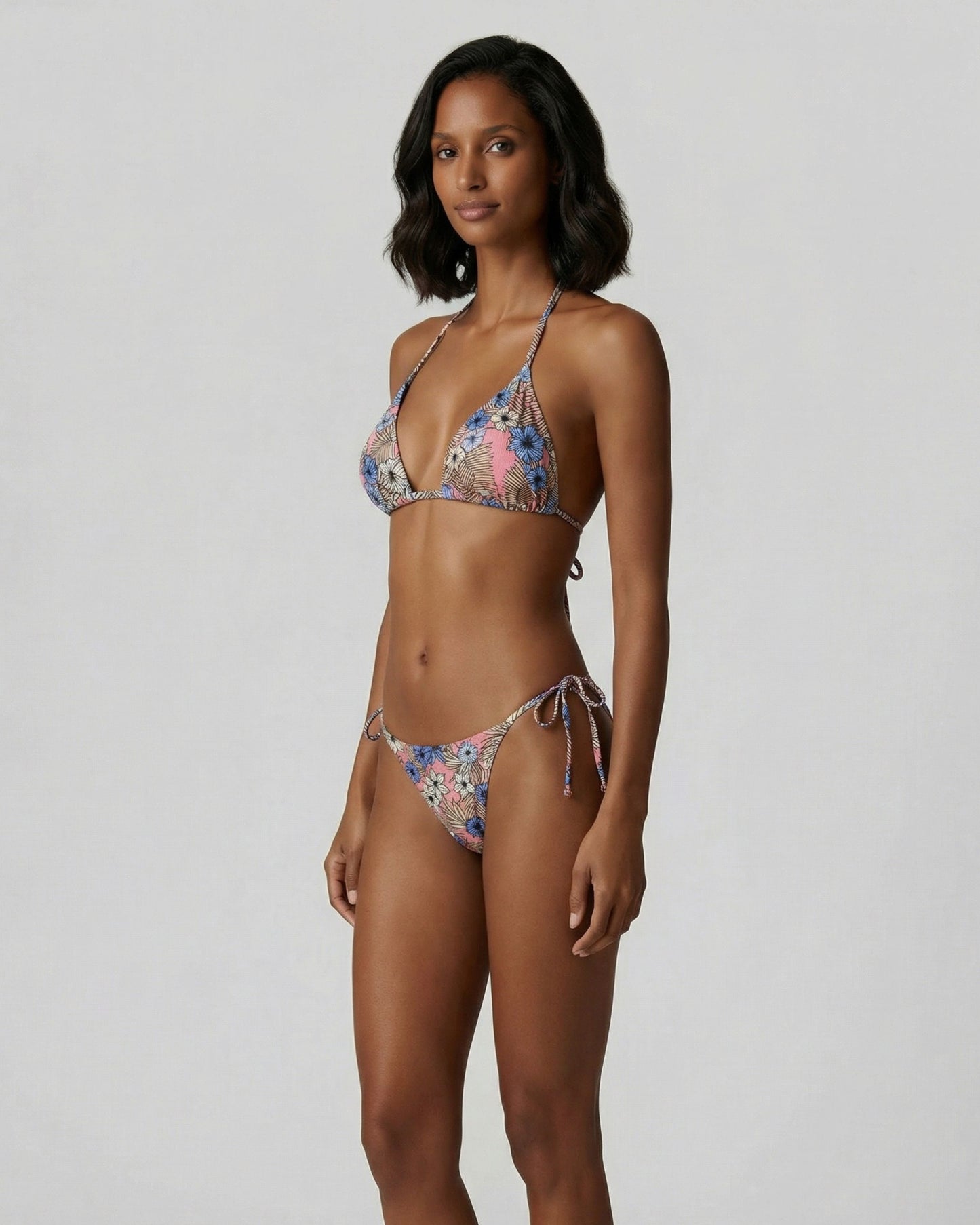 BONITA TROPICAL MIX CORAL WOMENS BIKINI BOTTOM
