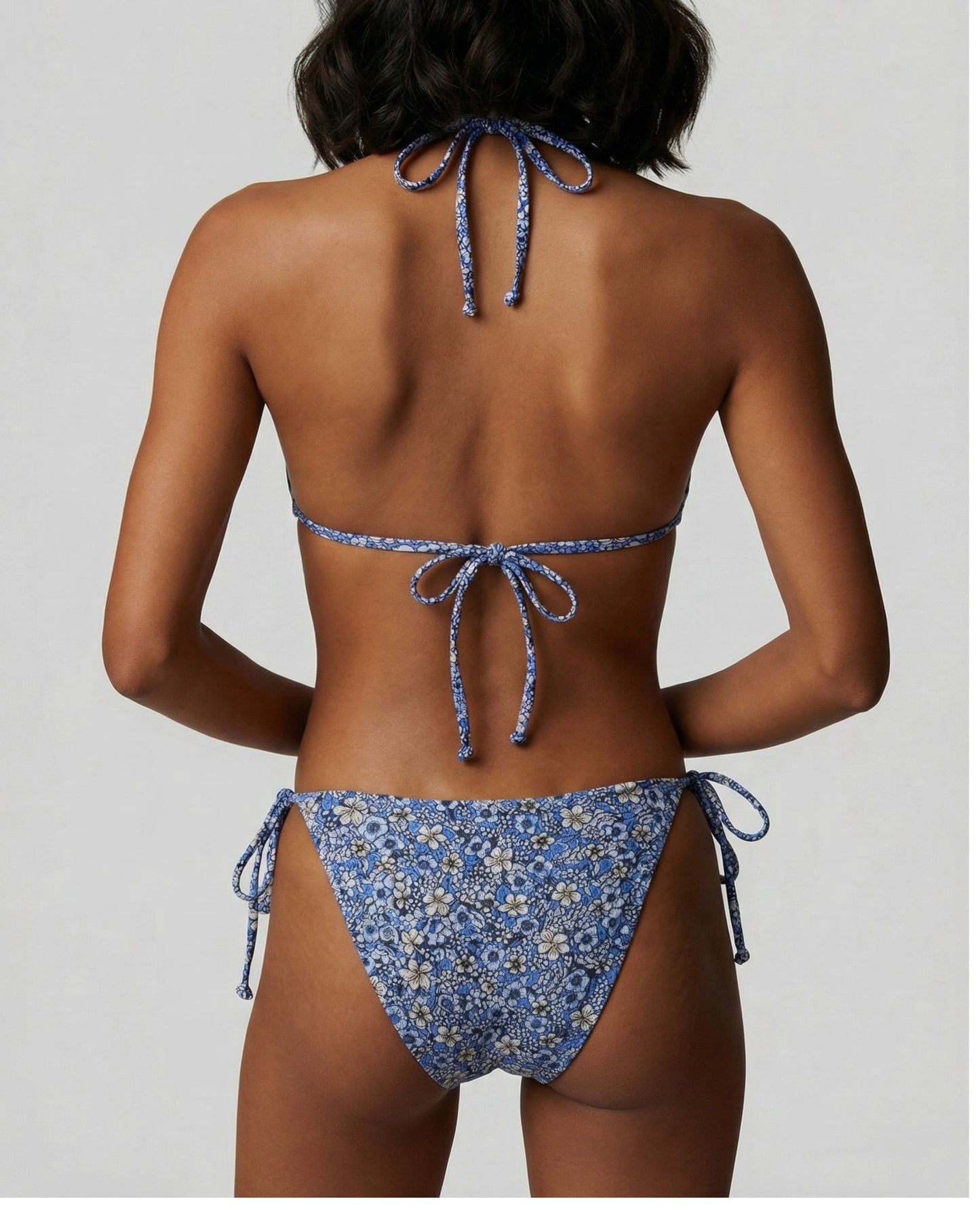 FLAVIA FLORAL FIELD BLUE WOMENS BIKINI TOP