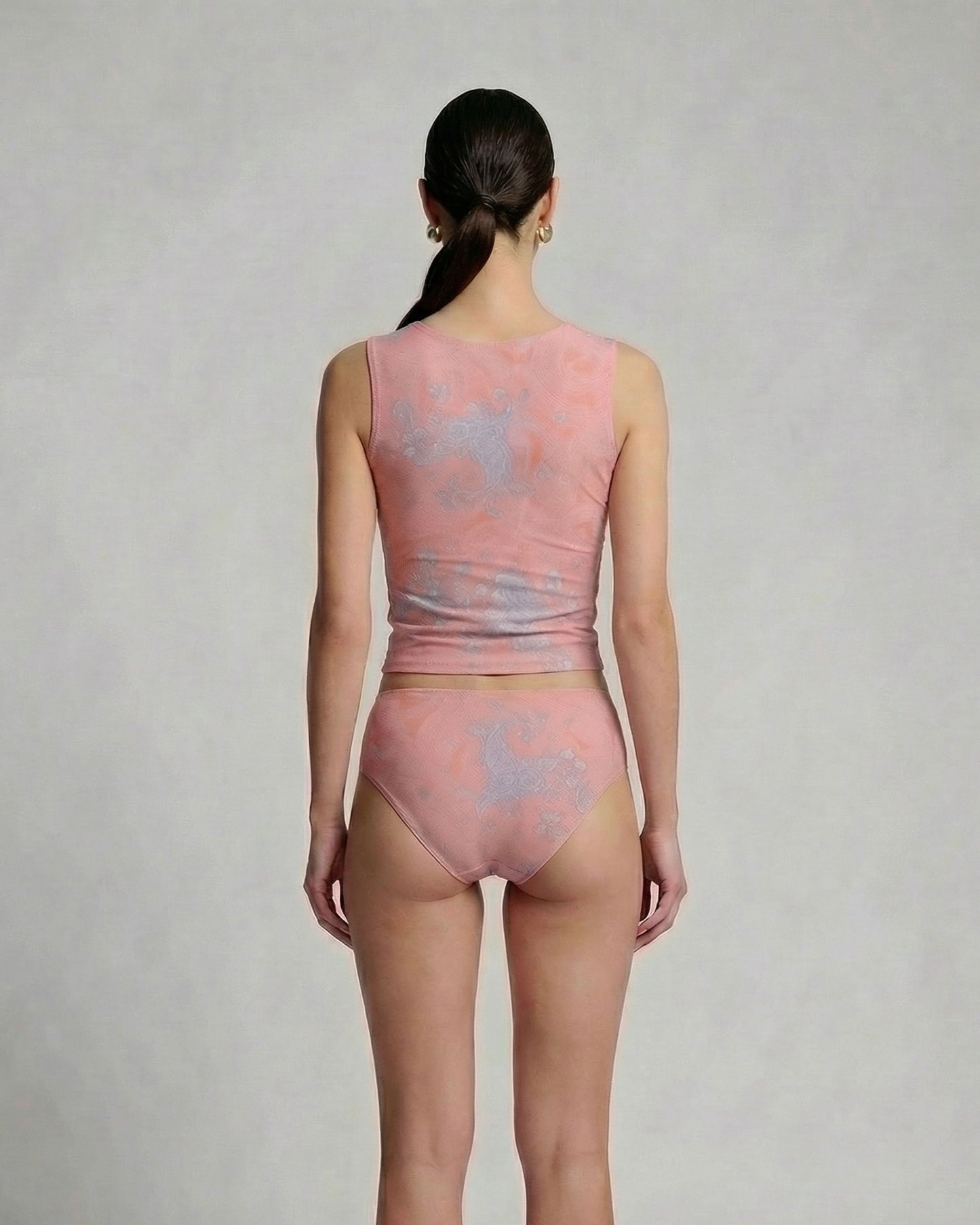 TAHLIA PAISLEY EXPLOSION CORAL WOMENS BIKINI TOP