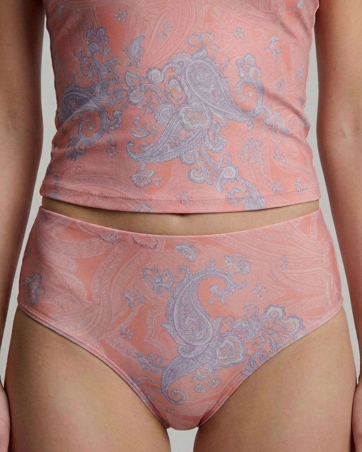 HENRIETTA PAISLEY EXPLOSION CORAL WOMENS SWIMSUIT BOTTOM