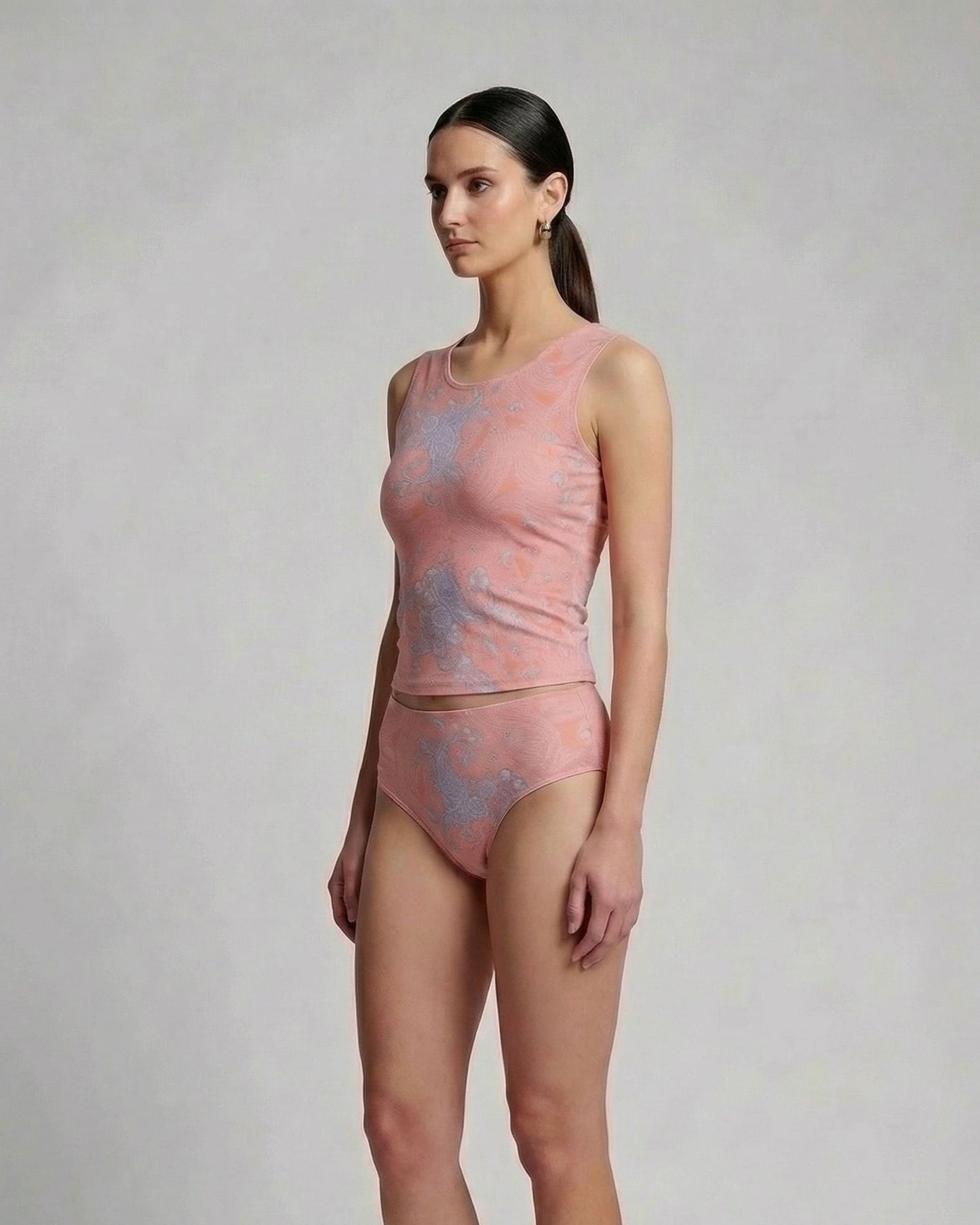 HENRIETTA PAISLEY EXPLOSION CORAL WOMENS SWIMSUIT BOTTOM