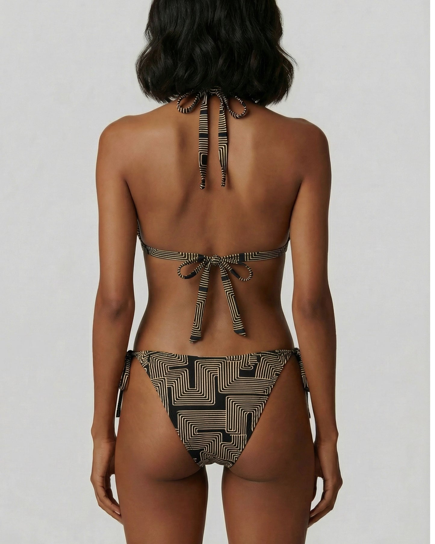 RAQUEL INTER TWINE BLACK WOMENS BIKINI TOP
