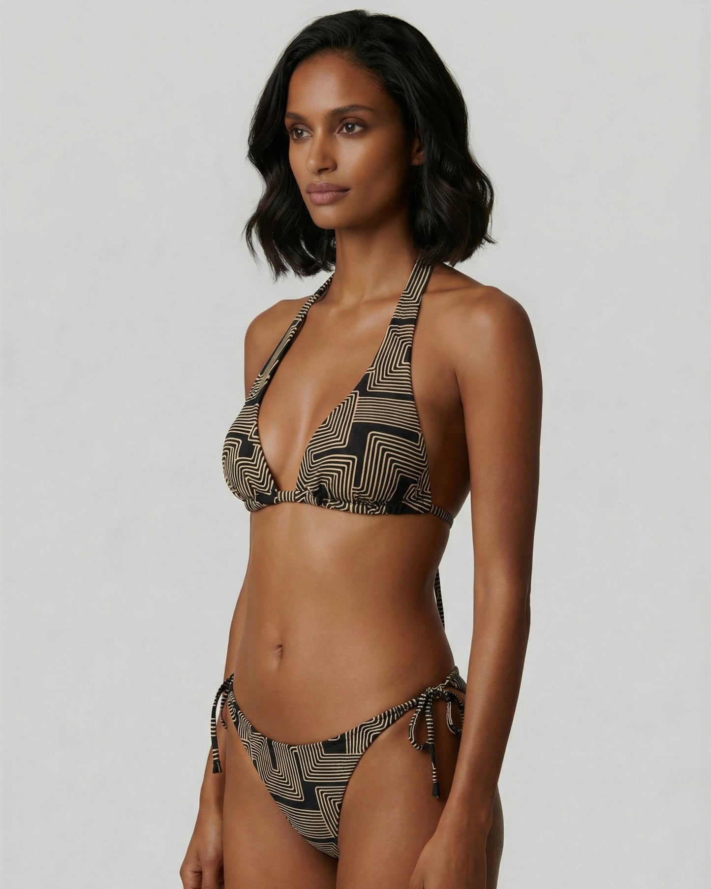 SAMARA INTER TWINE BLACK WOMENS BIKINI BOTTOM