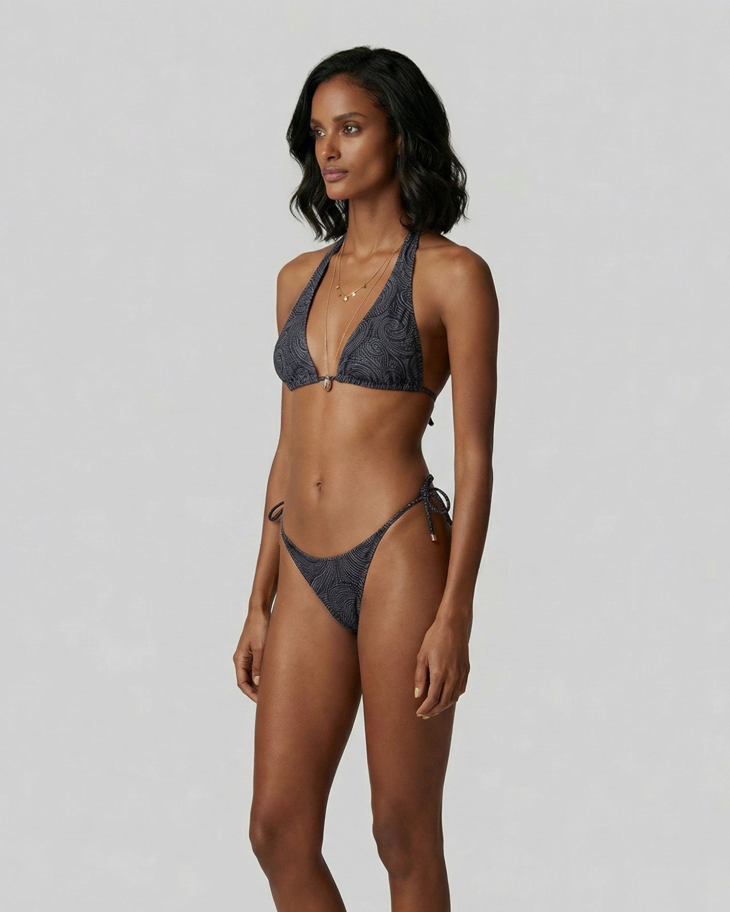 SAMARA CROCHET PAISLEY CAVIAR WOMENS BIKINI BOTTOM