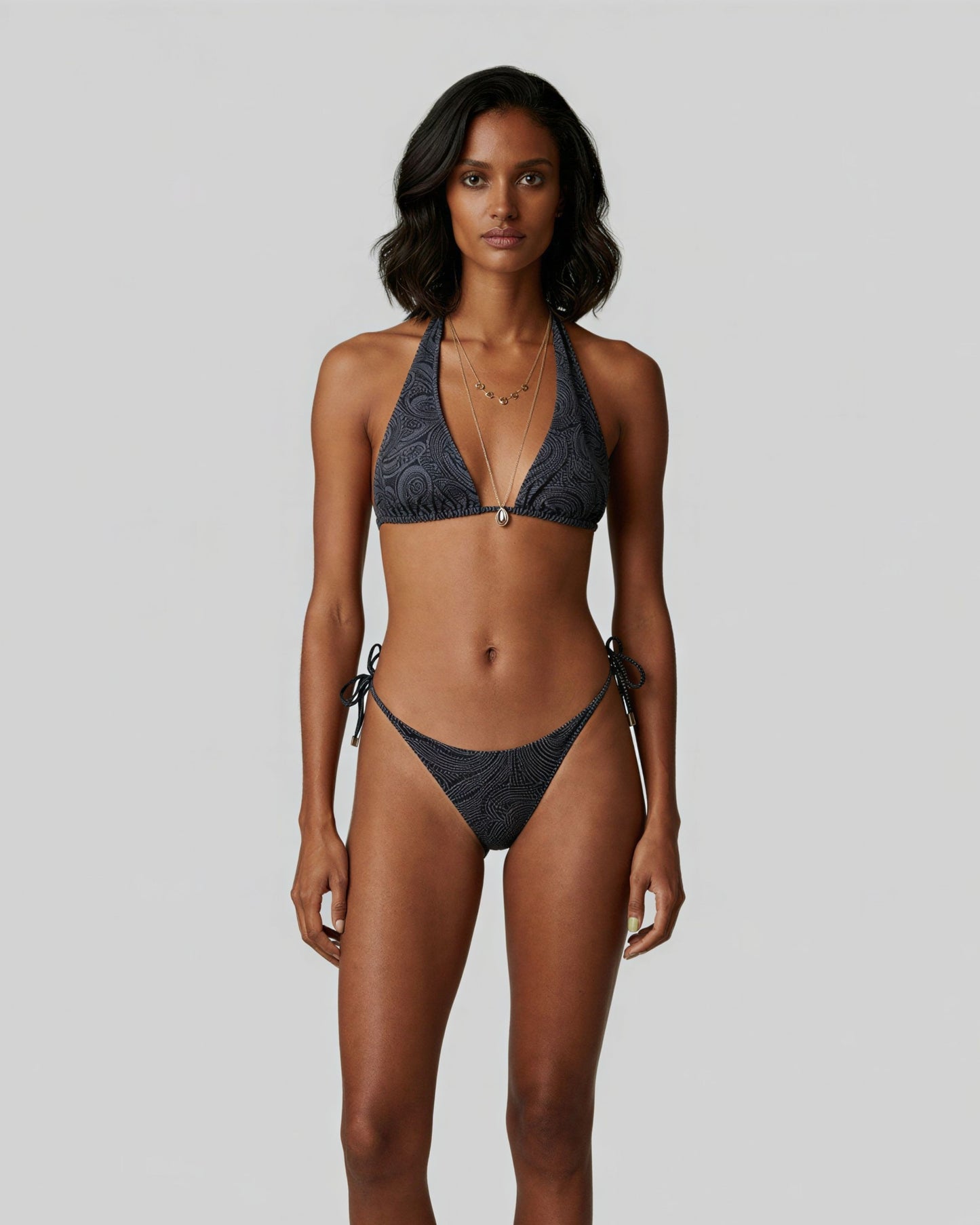 SAMARA CROCHET PAISLEY CAVIAR WOMENS BIKINI BOTTOM