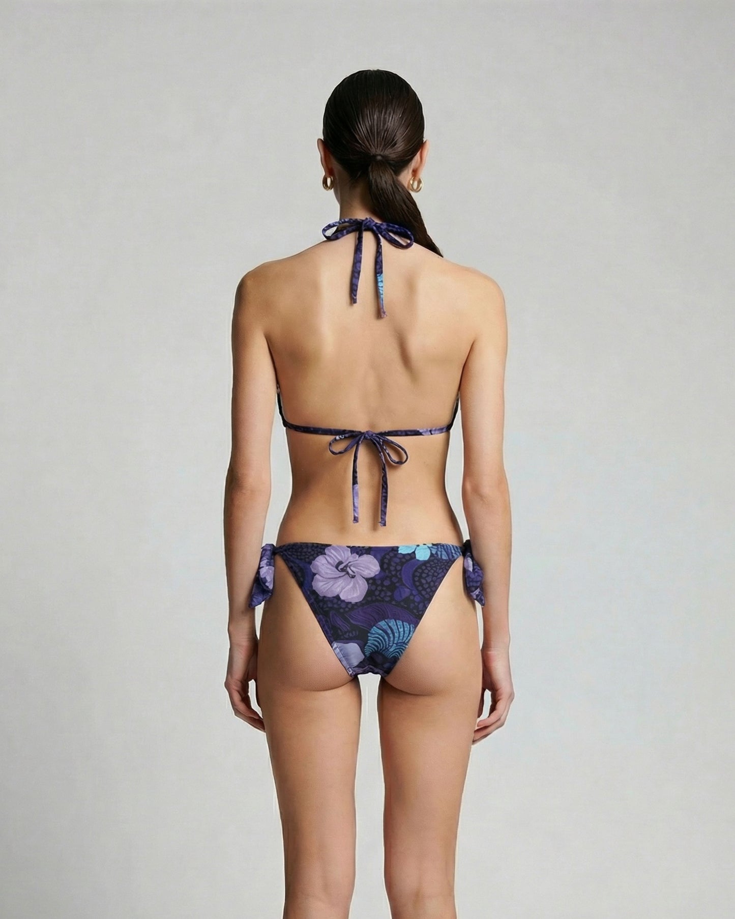 RAQUEL TROPICAL FANTASY NAVY WOMENS BIKINI TOP