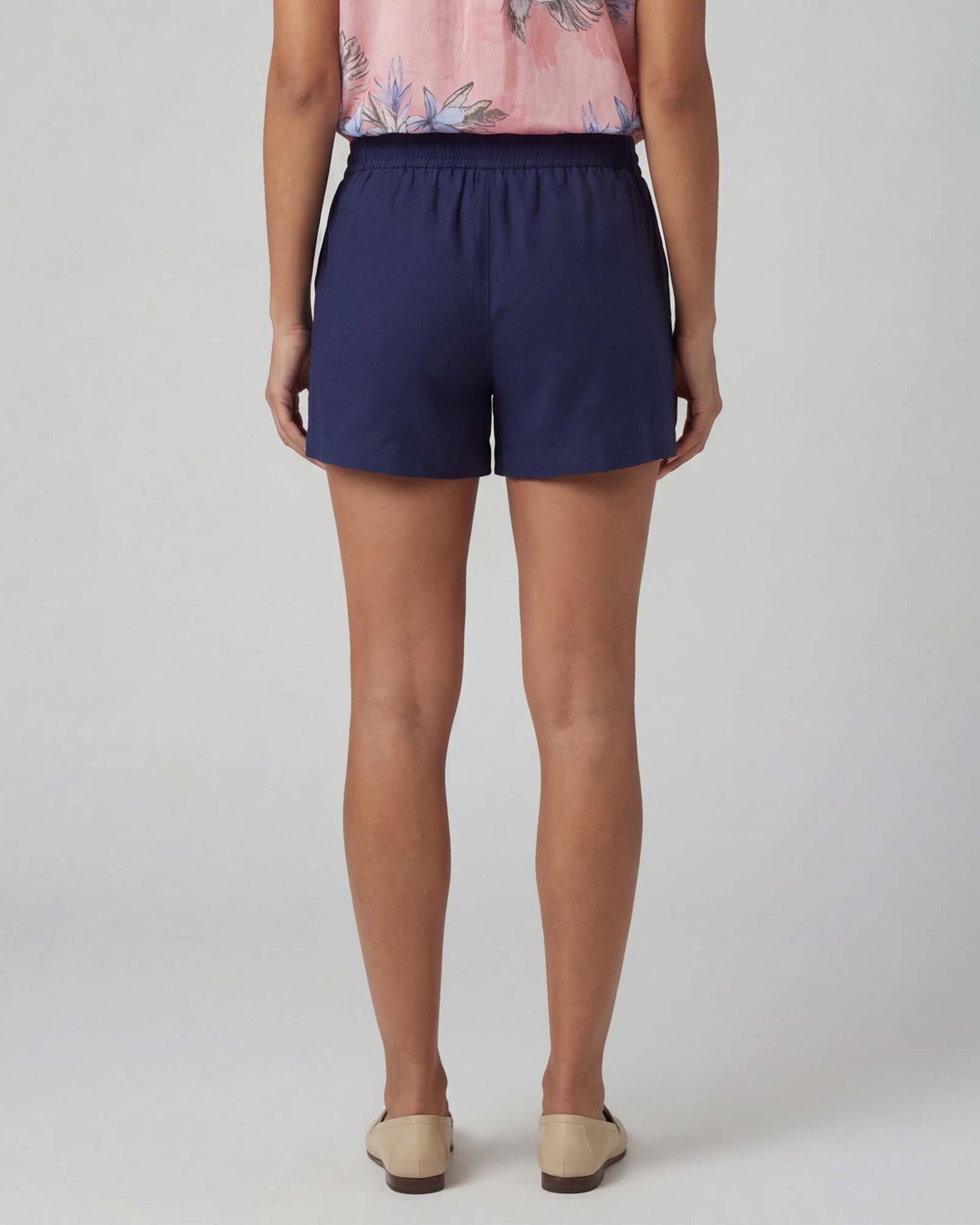LEANNE NAVY WOMENS DRAWSTRING SHORT