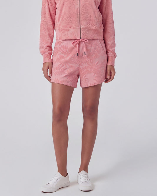 TESS CORAL WOMENS DRAWSTRING TERRY TOWELING SHORT