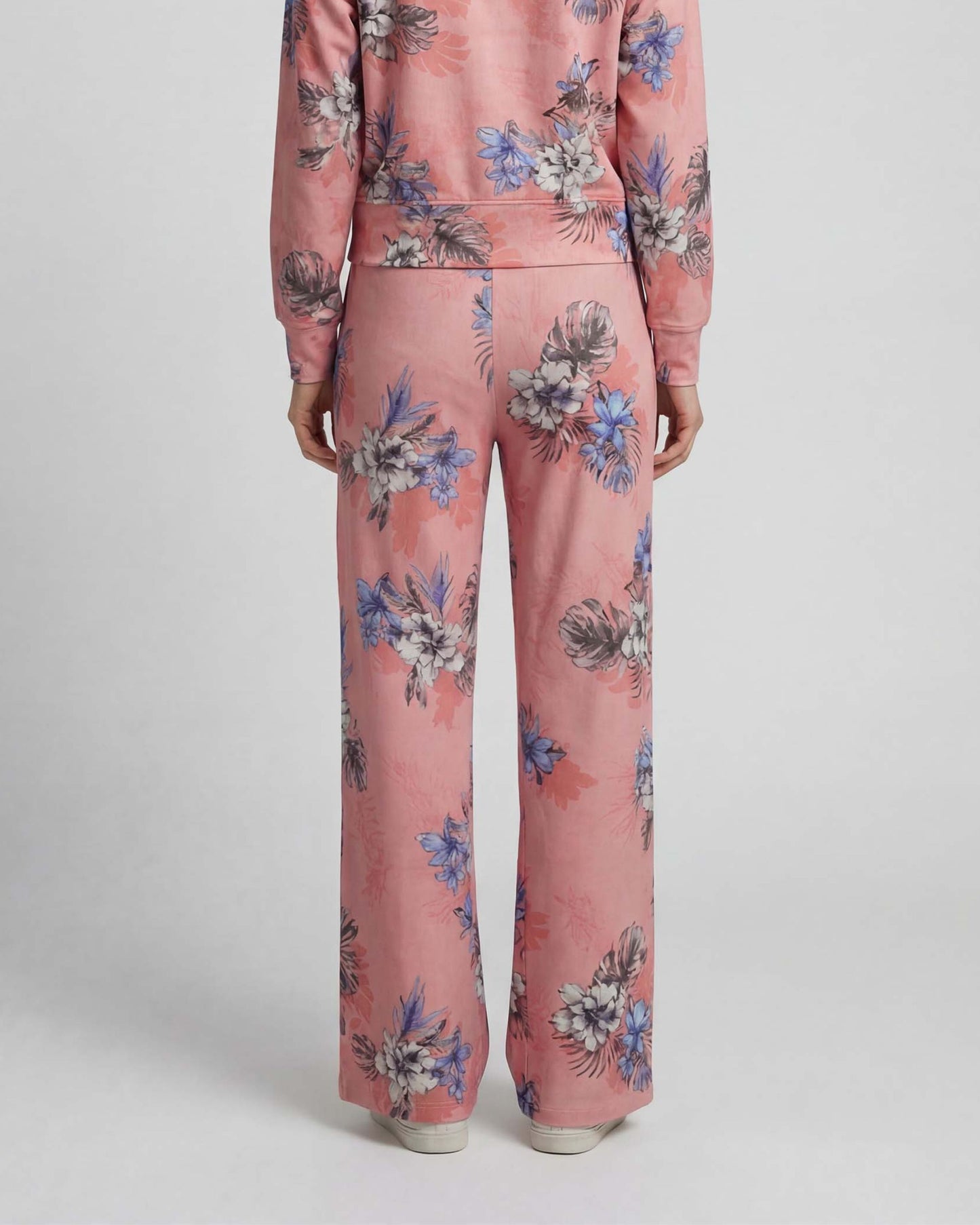 SANCHEZ EXOTIC FLORAL CORAL WOMENS WIDE-LEG PANT