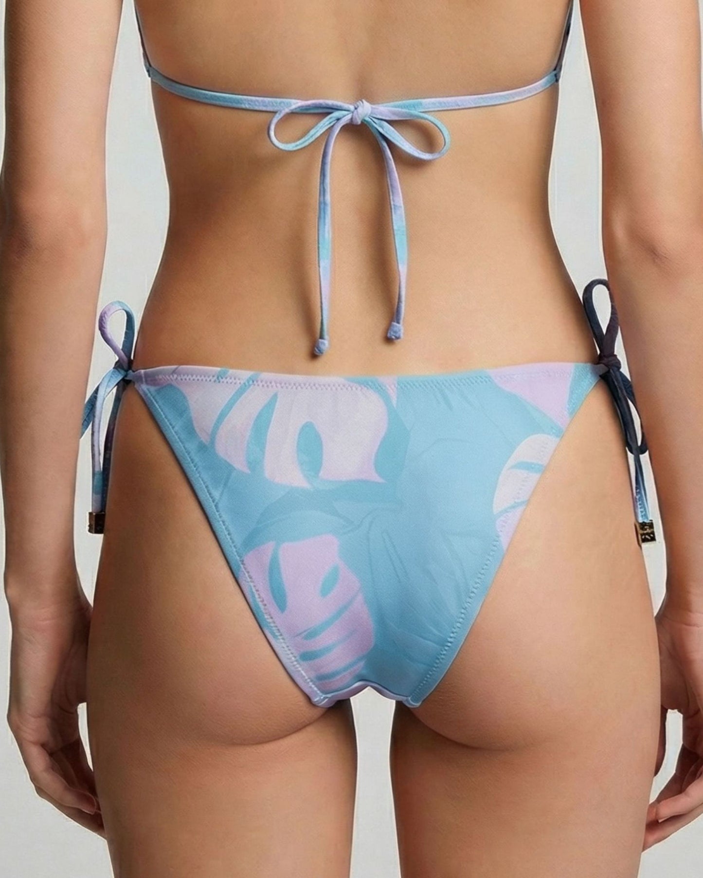 SAMARA MONSTERA FLORAL TEAL WOMENS BIKINI BOTTOM