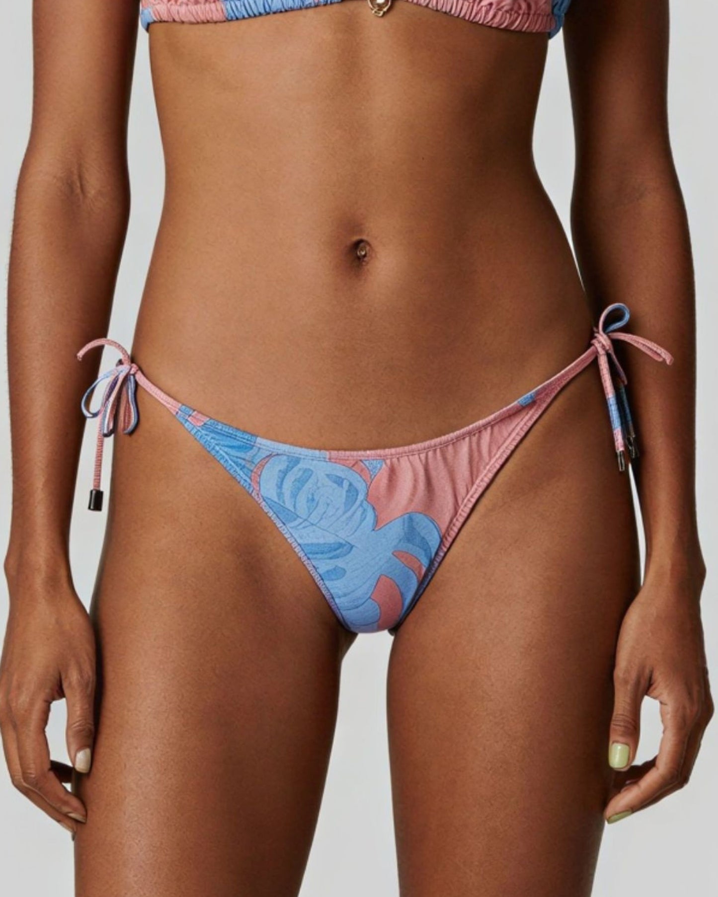 SAMARA MONSTERA FLORAL CORAL WOMENS BIKINI BOTTOM