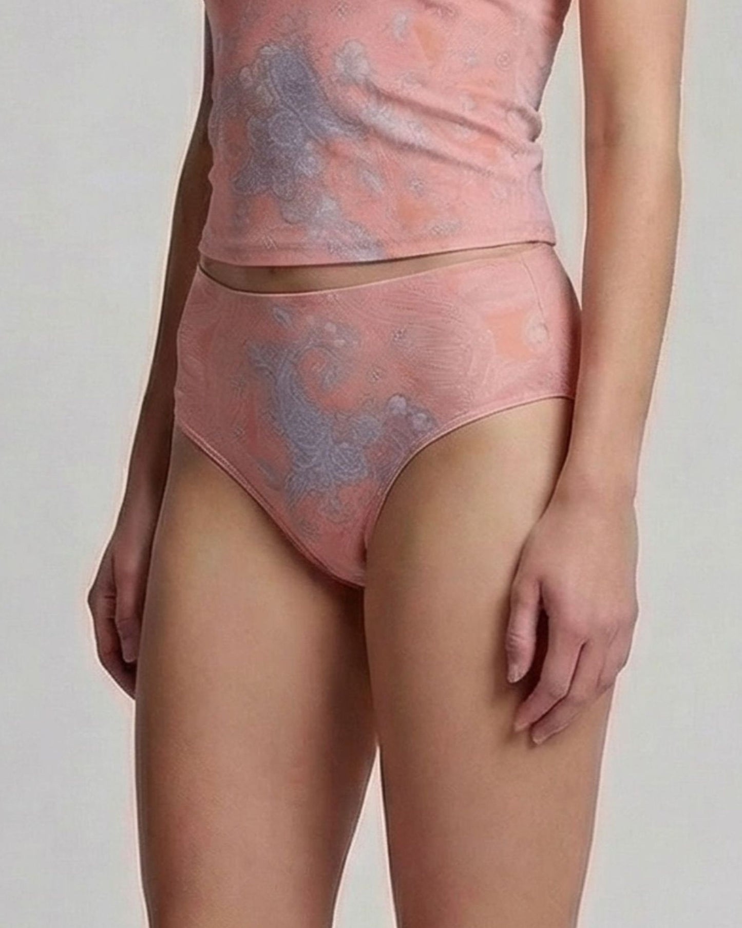 HENRIETTA PAISLEY EXPLOSION CORAL WOMENS SWIMSUIT BOTTOM