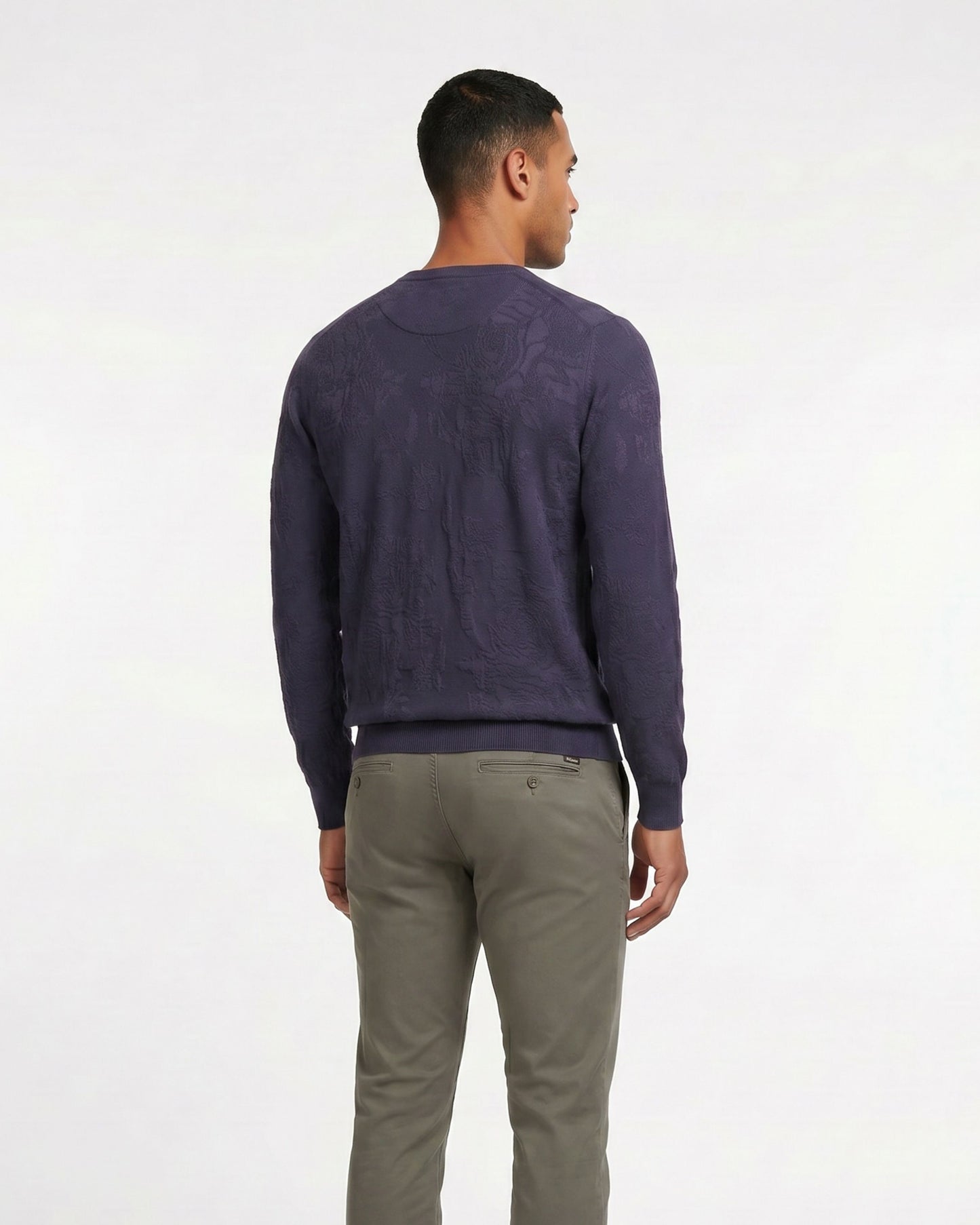 COLE FULLY FASHIONED MERINO CREWNECK SWEATER - NAVY
