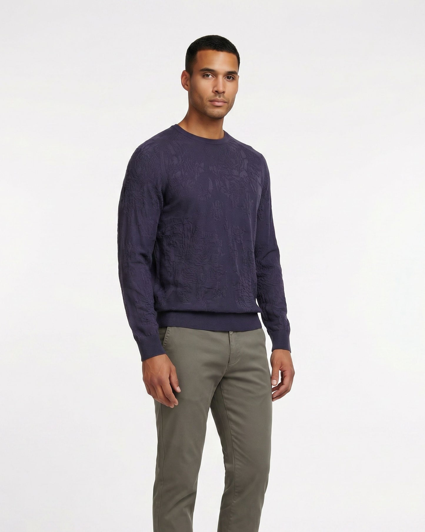 COLE FULLY FASHIONED MERINO CREWNECK SWEATER - NAVY