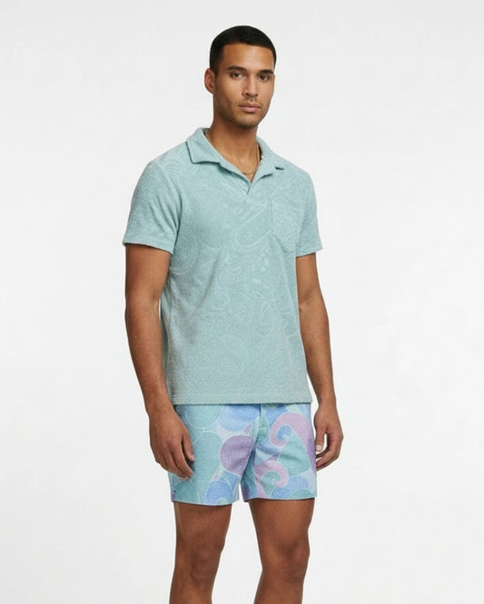 JOHNNY TOWEL POLO SHIRT IN NILE