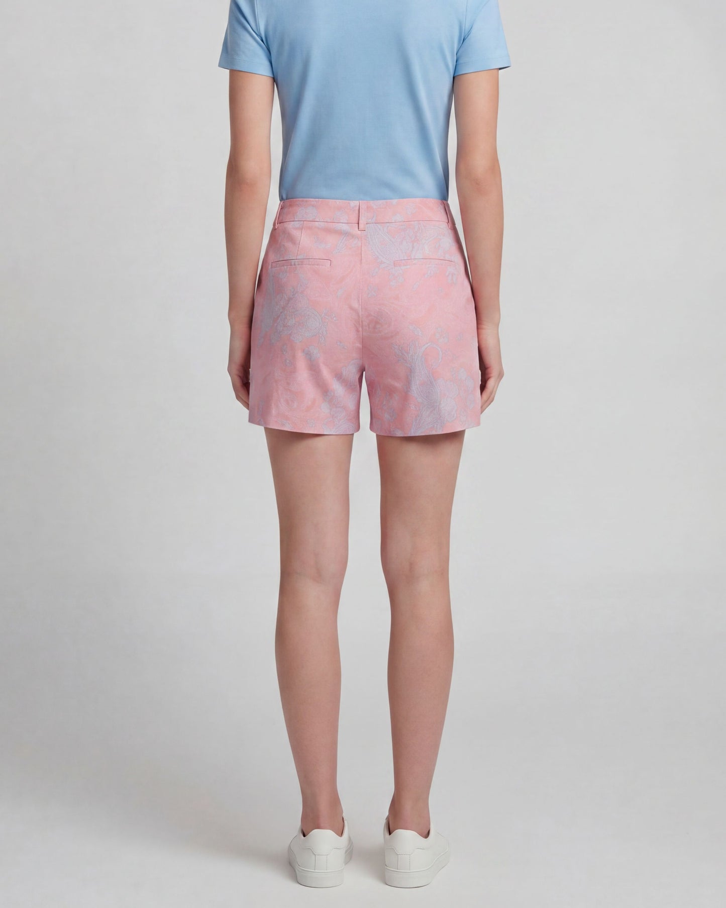 FREDA PAISLEY EXPLOSION CORAL WOMENS TAILORED SHORT