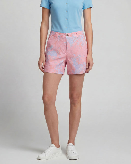 FREDA PAISLEY EXPLOSION CORAL WOMENS TAILORED SHORT
