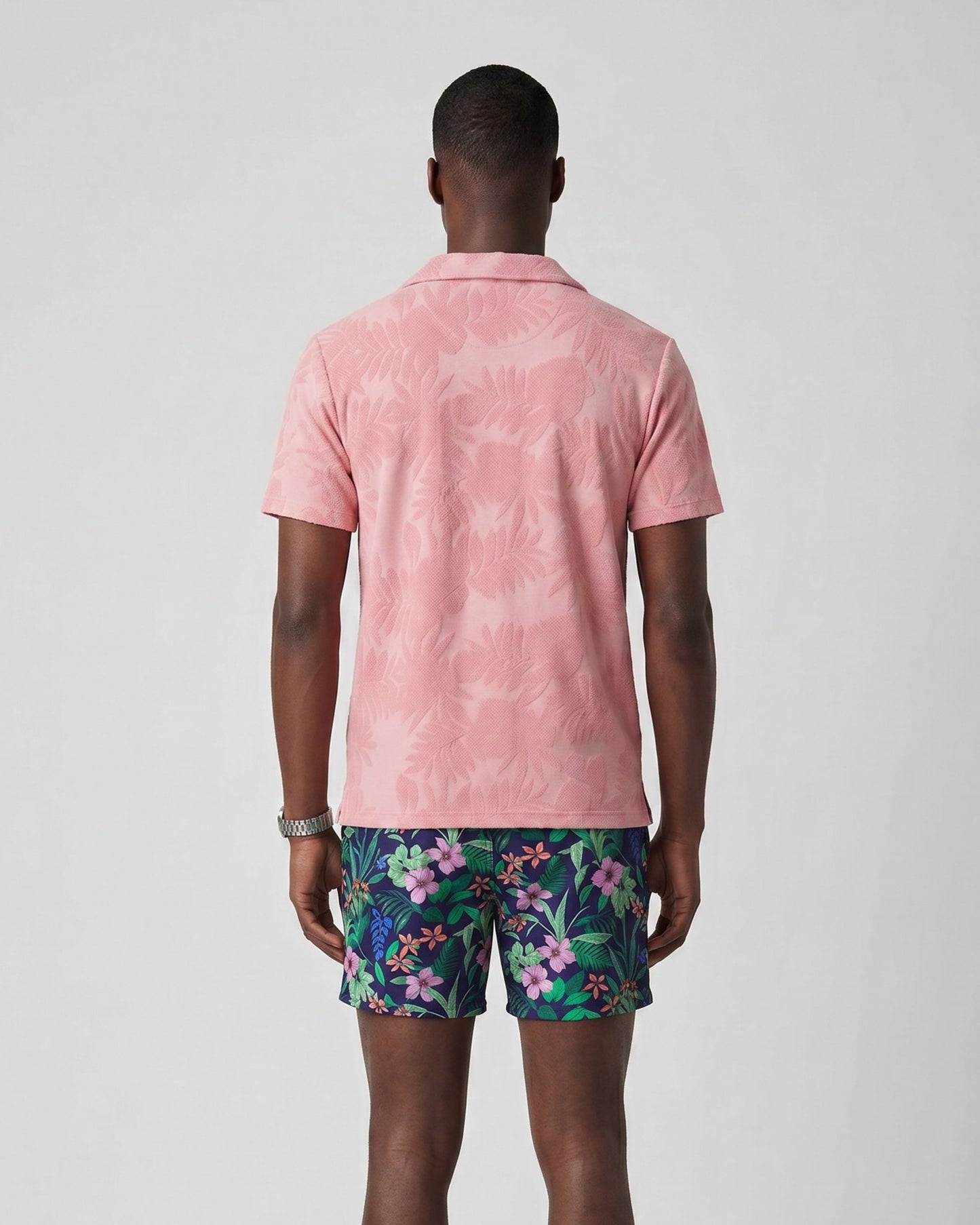 JOHNNY FARM FLORAL FRESH TOWEL POLOSHIRT - ROZE