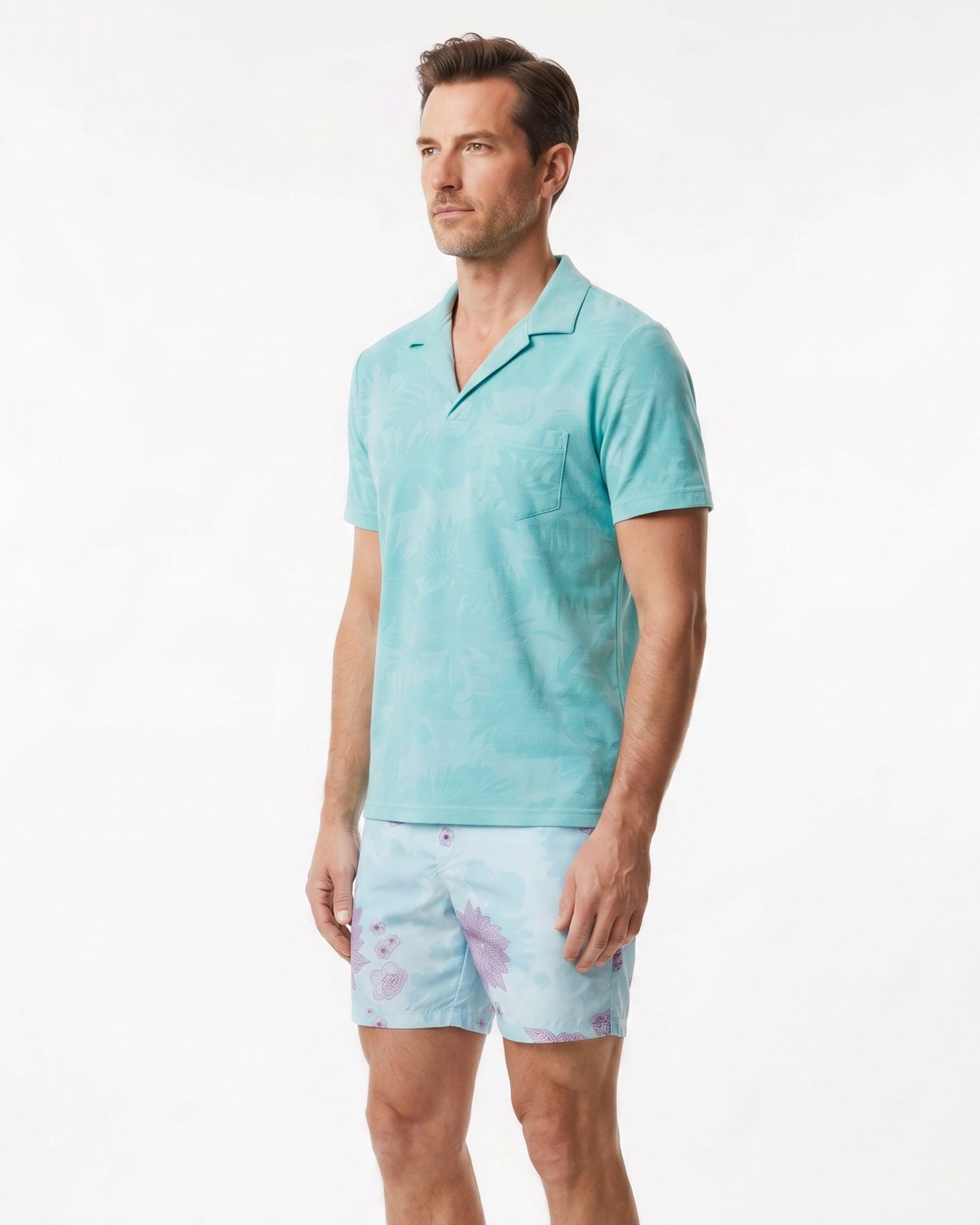 JOHNNY FARM BLOEMENHANDDOEK POLOSHIRT - SPEARMINT
