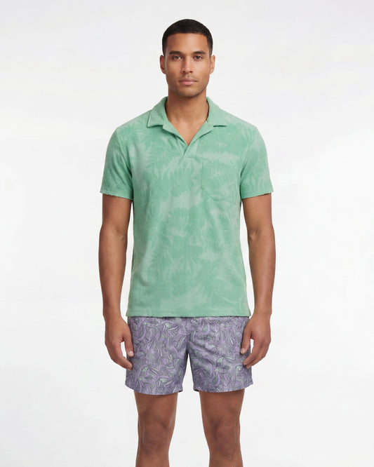 JOHNNY FARM FLORAL TOWEL POLO - CLOVER