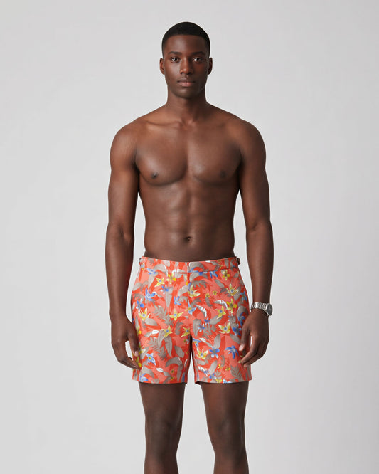 POOL FALLING FLOWERS SWIM SHORT - MELON