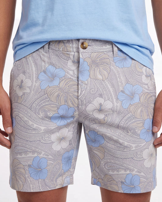 CLYDE TROPICAL PAISLEY NATURAL MENS FLAT FRONT SHORT