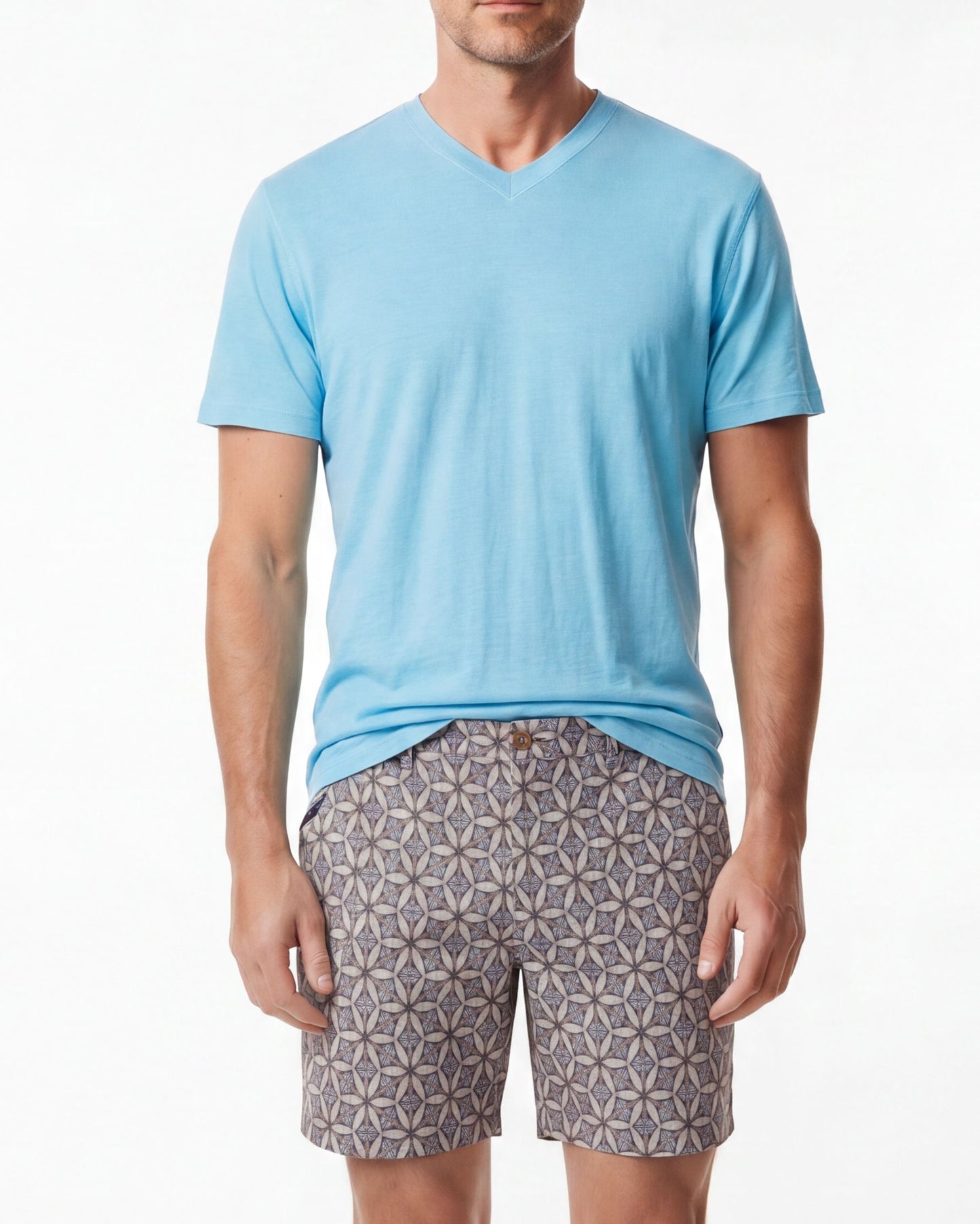 EDWARD TRIBAL NATURAL MENS FLAT FRONT SHORT