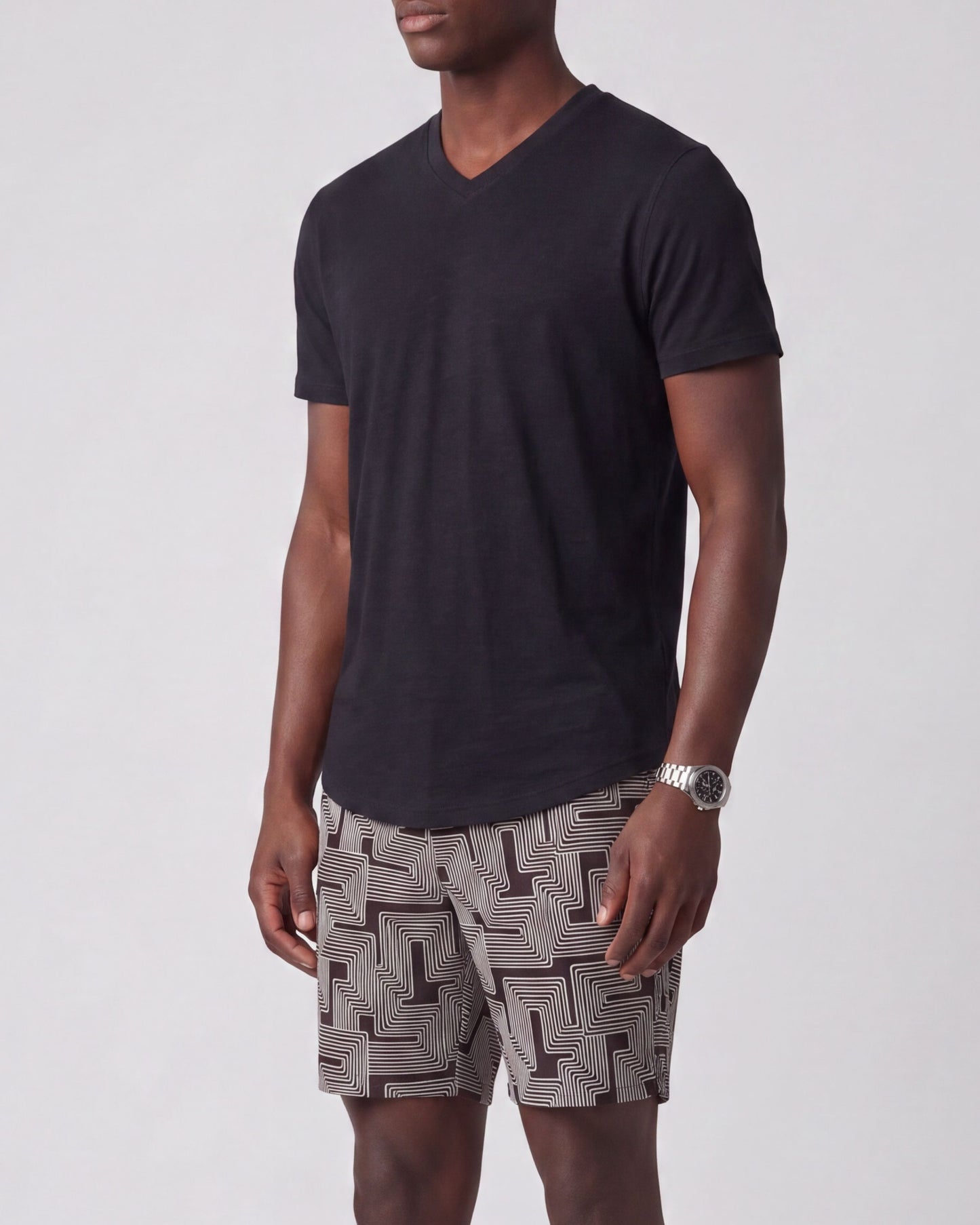 EDWARD INTER TWINE BLACK MENS FLAT FRONT SHORT