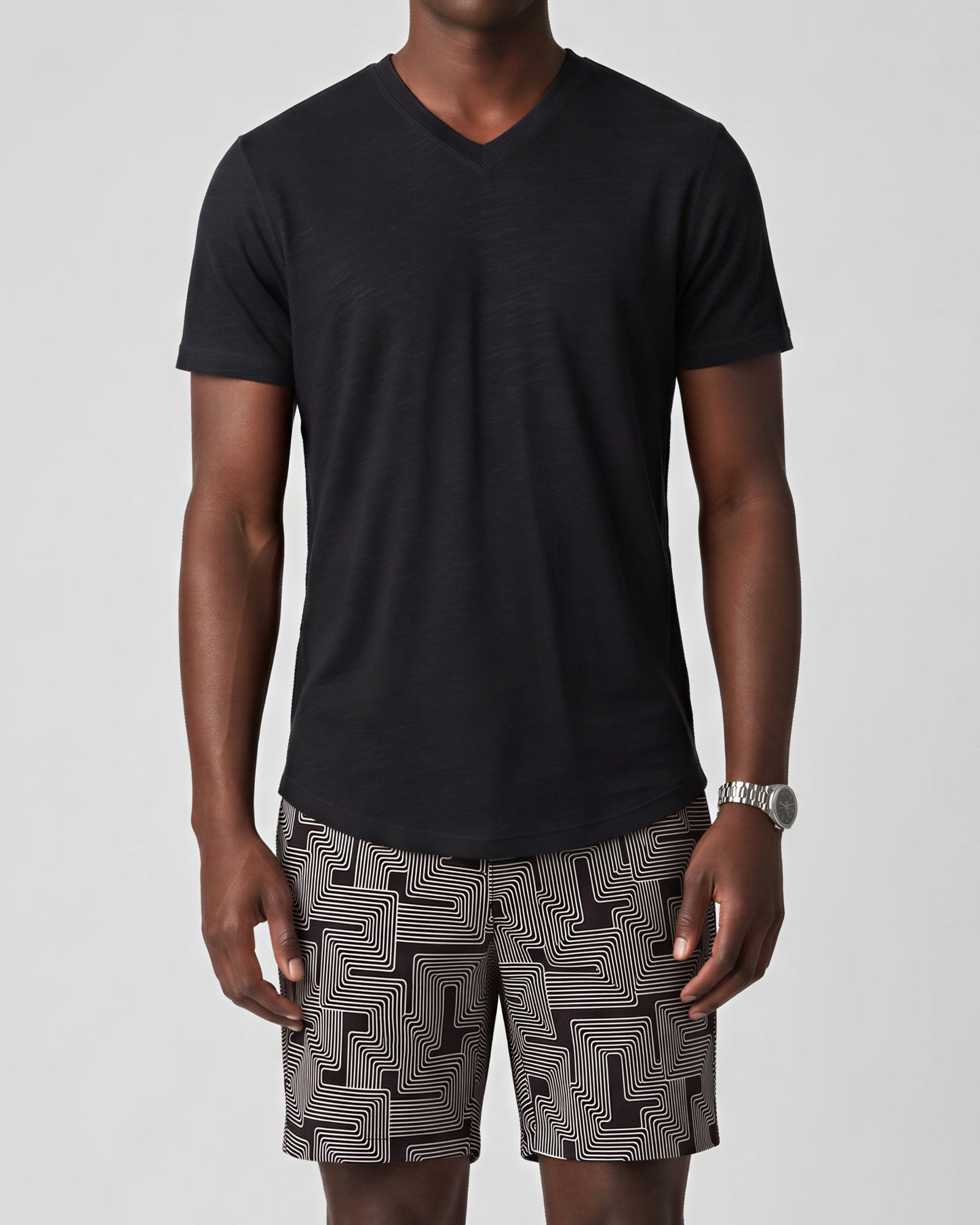 EDWARD INTER TWINE BLACK MENS FLAT FRONT SHORT
