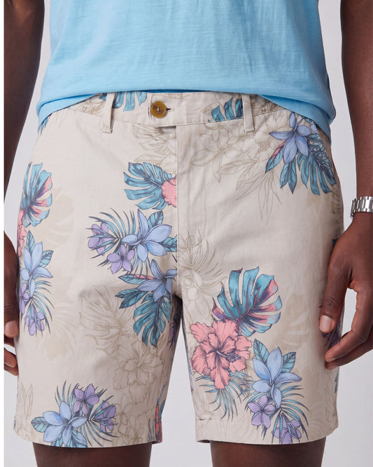 JOHN EXOTIC FLORAL NEUTRAL MENS FLAT FRONT SHORT