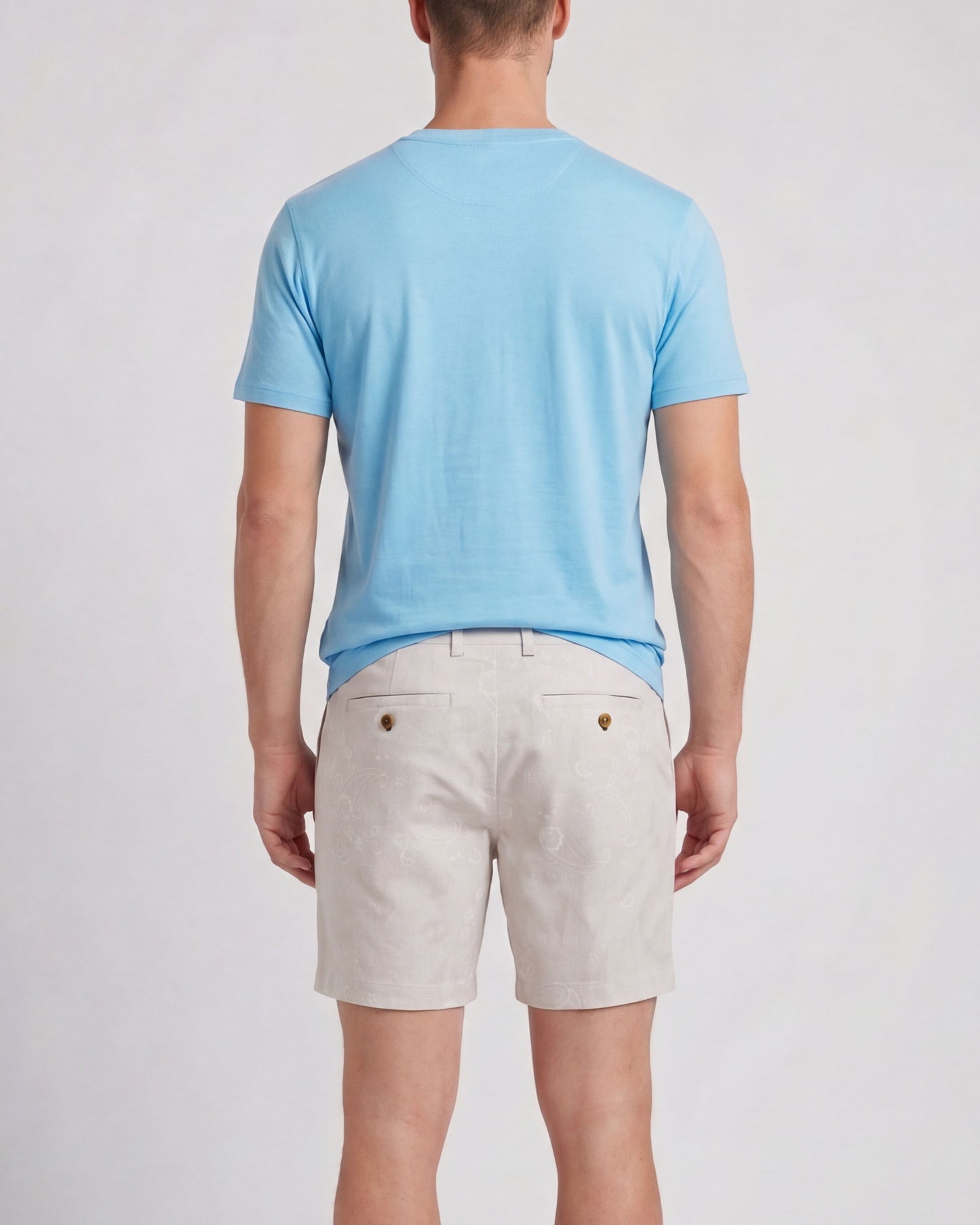 JOHN PAISLEY EXPLOSION IVORY MENS FLAT FRONT SHORT