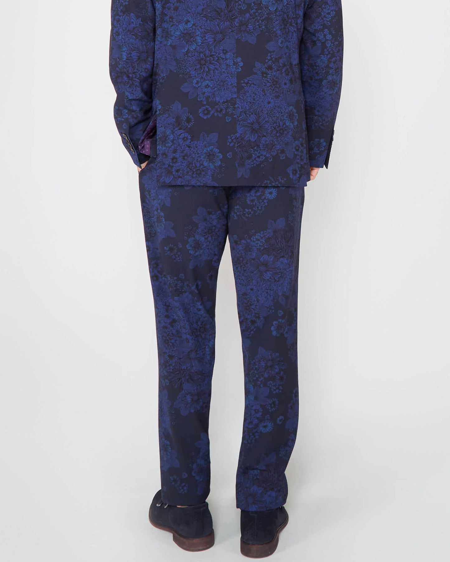 PAXTON MARCO FLORAL TAILORED WOOL PANT - MIDNIGHT