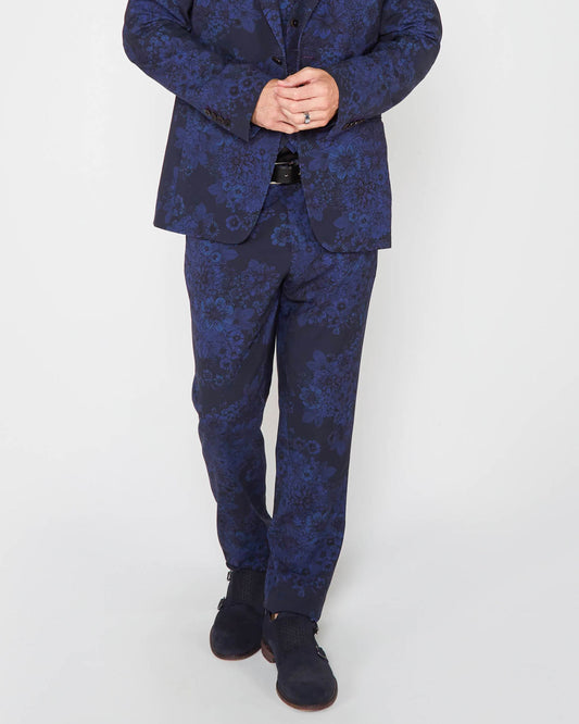 PAXTON MARCO FLORAL TAILORED WOOL PANT - MIDNIGHT