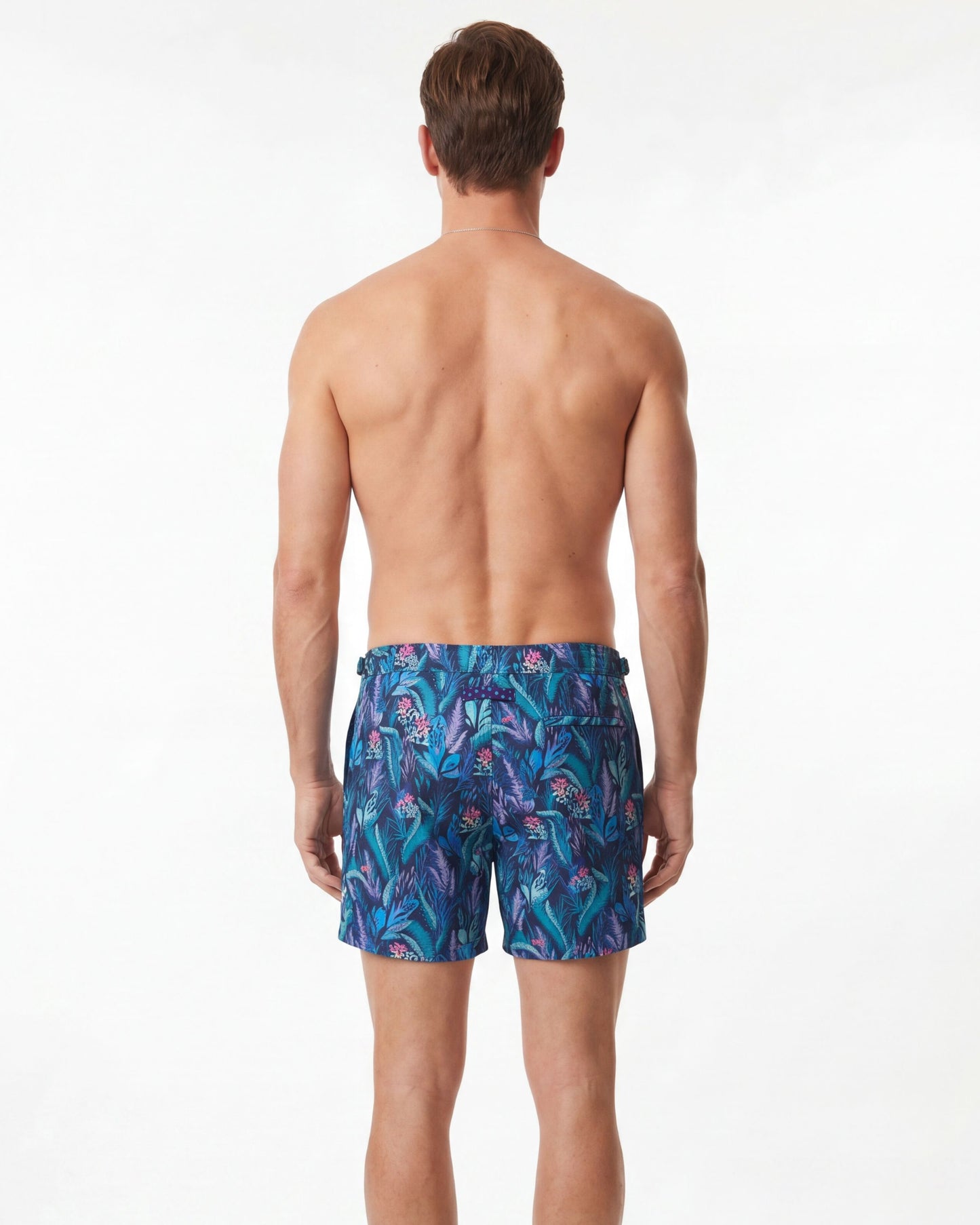 POOL FLORAL TIDE SWIM SHORTS IN SMOKE