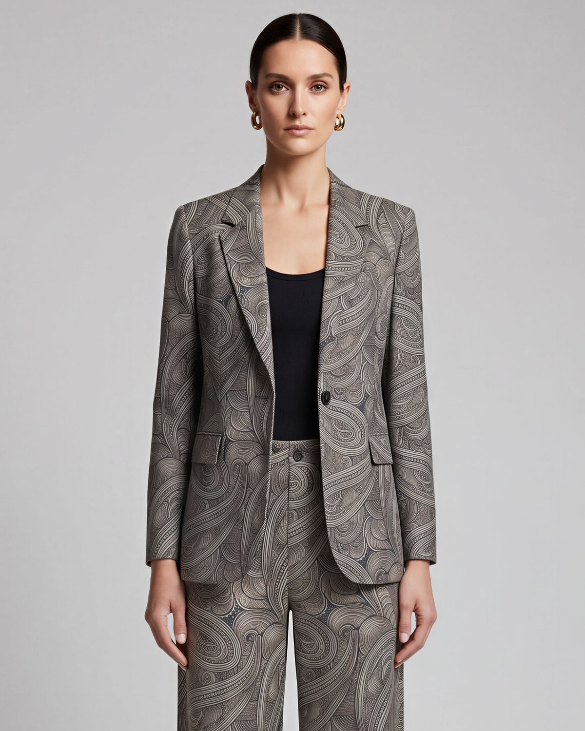 JULIA PAISLEY BADALONA SAGE WOMEN'S WOOL TAILORED JACKET