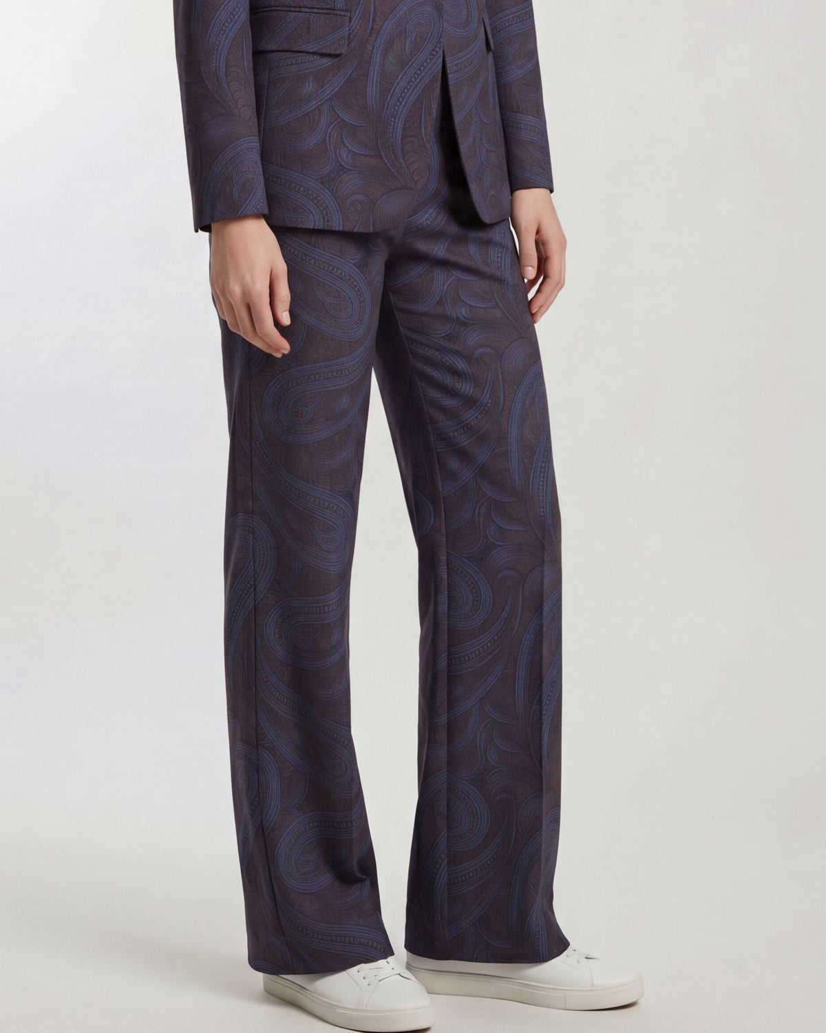 PHEOBE PAISLEY BADALONA BROWNIE WOMEN'S WOOL STRAIGHT-LEG PANT