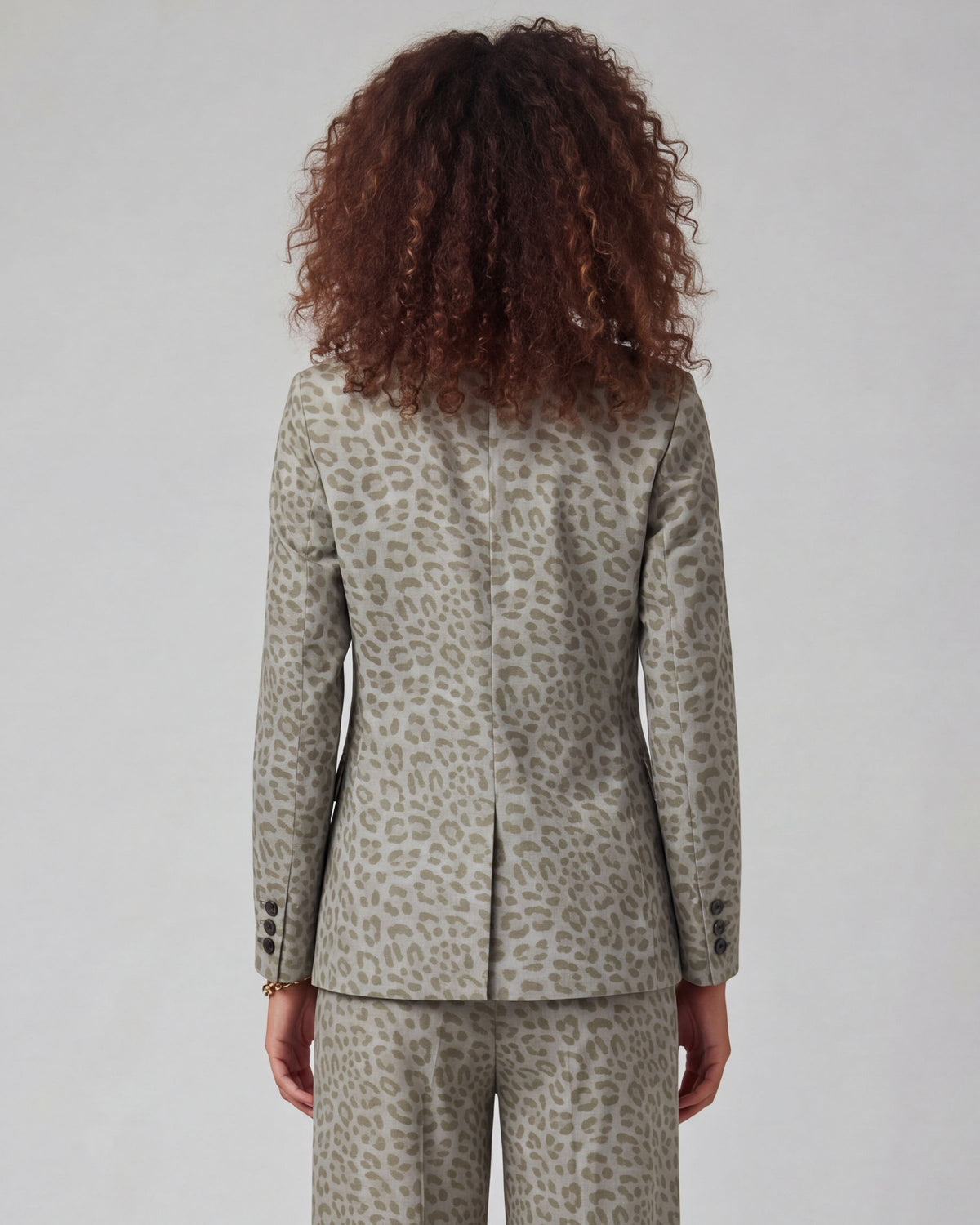 JOLENE LEOPARD SAGE WOMEN'S VELVET TAILORED JACKET